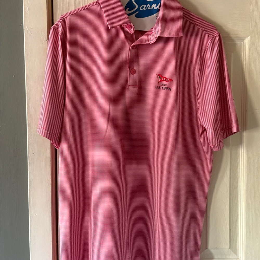 Sarnac Men's Red Striped Polo Shirt